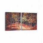 Olla 14454K2Y Doğa / Manzara Görseli Kare 2'li Yatay Kanvas Tablo (Ölçü: 85X40)