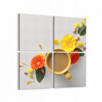 Olla 15003K4 Gıda Görseli Kare 4'lü Kanvas Tablo (Ölçü: 145X145)