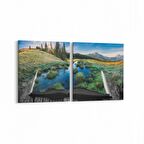 Olla 13207K2Y Doğa / Manzara Görseli Kare 2'li Yatay Kanvas Tablo (Ölçü: 125X60)