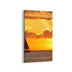 Olla 16133DD Günbatımı Görseli Dikey Dar Kanvas Tablo (Ölçü: 60X120)
