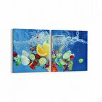 Olla 15213K2Y Gıda Görseli Kare 2'li Yatay Kanvas Tablo (Ölçü: 145X70)