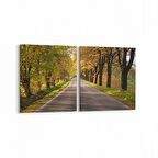 Olla 13579K2Y Doğa / Manzara Görseli Kare 2'li Yatay Kanvas Tablo (Ölçü: 65X30)
