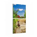 Olla 13459K2D Doğa / Manzara Görseli Kare 2'li Dikey Kanvas Tablo (Ölçü: 30X65)