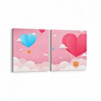 Olla 12741K2Y Çocuk Odası Görseli 2'li Yatay Kanvas Tablo (Ölçü: 85X40)