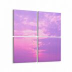 Olla 15996K4 Günbatımı Görseli Kare 4'lü Kanvas Tablo (Ölçü: 105X105)