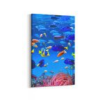 Olla 12093D Akvaryum / Balık Görseli Dikey Kanvas Tablo (Ölçü: 80X120)