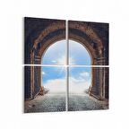 Olla 14502K4 Doğa / Manzara Görseli Kare 4'lü Kanvas Tablo (Ölçü: 145X145)