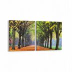 Olla 13411K2Y Doğa / Manzara Görseli Kare 2'li Yatay Kanvas Tablo (Ölçü: 65X30)