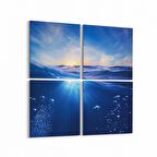 Olla 12867K4 Deniz / Okyanus Görseli Kare 4'lü Kanvas Tablo (Ölçü: 125X125)