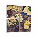 Olla 15184K4 Gıda Görseli Kare 4'lü Kanvas Tablo (Ölçü: 65X65)