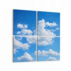 Olla 15682K4 Gökyüzü Bulut Görseli Kare 4'lü Kanvas Tablo (Ölçü: 125X125)