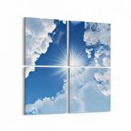 Olla 15756K4 Gökyüzü Bulut Görseli Kare 4'lü Kanvas Tablo (Ölçü: 125X125)