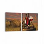 Olla 15040K2Y Gıda Görseli Kare 2'li Yatay Kanvas Tablo (Ölçü: 125X60)