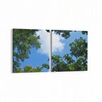 Olla 10701K2Y Ağaç Görseli Kare 2'li Yatay Kanvas Tablo (Ölçü: 65X30)
