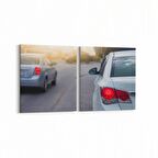 Olla 12232K2Y Araç Görseli Kare 2'li Yatay Kanvas Tablo (Ölçü: 125X60)