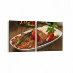 Olla 15058K2Y Gıda Görseli Kare 2'li Yatay Kanvas Tablo (Ölçü: 105X50)