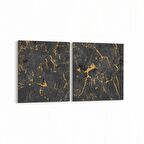 Olla 16678K2Y Mermer Desen Görsel Kare 2'li Yatay Kanvas Tablo (Ölçü: 145X70)