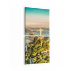 Olla 18608KD Yapı Görseli Kare 2'li Dikey Kanvas Tablo (Ölçü: 30X65)