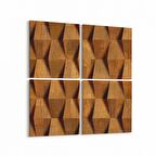 Olla 12001K4 Ahşap Desen Görseli Kare 4'lü Kanvas Tablo (Ölçü: 145X145)