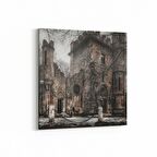 Olla 19016K Yapı Görseli Kare Kanvas Tablo (Ölçü: 100X100)