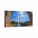 Olla 13909K2Y Doğa / Manzara Görseli Kare 2'li Yatay Kanvas Tablo (Ölçü: 145X70)