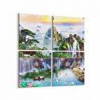 Olla 13575K4 Doğa / Manzara Görseli Kare 4'lü Kanvas Tablo (Ölçü: 145X145)
