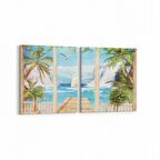 Olla 13904K2Y Doğa / Manzara Görseli Kare 2'li Yatay Kanvas Tablo (Ölçü: 125X60)