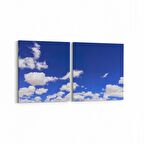 Olla 15685K2Y Gökyüzü Bulut Görseli Kare 2'li Yatay Kanvas Tablo (Ölçü: 125X60)