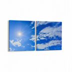 Olla 15534K2Y Gökyüzü Bulut Görseli Kare 2'li Yatay Kanvas Tablo (Ölçü: 85X40)