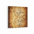 Olla 16153K Harita Görseli Kare Kanvas Tablo (Ölçü: 30X30)