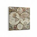 Olla 16241K Harita Görseli Kare Kanvas Tablo (Ölçü: 60X60)