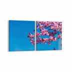 Olla 10954K2Y Ağaç Görseli Kare 2'li Yatay Kanvas Tablo (Ölçü: 105X50)