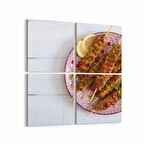 Olla 15059K4 Gıda Görseli Kare 4'lü Kanvas Tablo (Ölçü: 125X125)