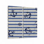 Olla 12799K4 Çocuk Odası Görseli 4'lü Kanvas Tablo (Ölçü: 125X125)
