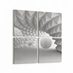 Olla 10429K4 Abstract Tünel Görsel Kare 4'lü Kanvas Tablo (Ölçü: 125X125)