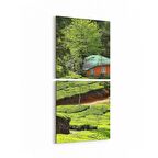 Olla 13341K2D Doğa / Manzara Görseli Kare 2'li Dikey Kanvas Tablo (Ölçü: 30X65)