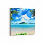 Olla 16579K Kumsal / Sahil Görseli Kare Kanvas Tablo (Ölçü: 60X60)
