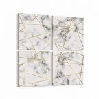 Olla 16728K4 Mermer Desen Görsel Kare 4'lü Kanvas Tablo (Ölçü: 105X105)