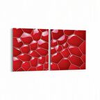 Olla 10042K2Y Abstract 3 Boyut Görsel Kare 2'li Yatay Kanvas Tablo (Ölçü: 125X60)