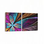 Olla 10194K2Y Abstract Görsel Kare 2'li Yatay Kanvas Tablo (Ölçü: 125X60)