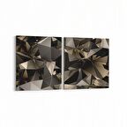 Olla 10100K2Y Abstract Görsel Kare 2'li Yatay Kanvas Tablo (Ölçü: 105X50)