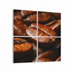 Olla 15078K4 Gıda Görseli Kare 4'lü Kanvas Tablo (Ölçü: 65X65)