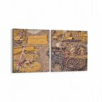 Olla 16269K2Y Heykel / Sanat Görseli Kare 2'li Yatay Kanvas Tablo (Ölçü: 65X30)