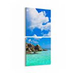 Olla 16571K2D Kumsal / Sahil Görseli Kare 2'li Dikey Kanvas Tablo (Ölçü: 30X65)