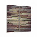 Olla 12053K4 Ahşap Desen Görseli Kare 4'lü Kanvas Tablo (Ölçü: 145X145)