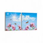 Olla 13822K2Y Doğa / Manzara Görseli Kare 2'li Yatay Kanvas Tablo (Ölçü: 125X60)