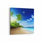 Olla 16379K Kumsal / Sahil Görseli Kare Kanvas Tablo (Ölçü: 60X60)