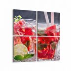 Olla 15025K4 Gıda Görseli Kare 4'lü Kanvas Tablo (Ölçü: 65X65)