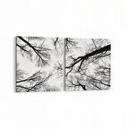 Olla 10943K2Y Ağaç Görseli Kare 2'li Yatay Kanvas Tablo (Ölçü: 125X60)