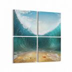 Olla 16419K4 Kumsal / Sahil Görseli Kare 4'lü Kanvas Tablo (Ölçü: 145X145)